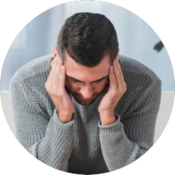 Illustration af spændingshovedpine